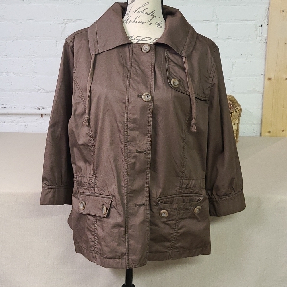 EDDIE BAUER Brown 100% Cotton Jacket Size XL
